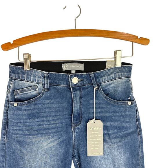 WIT & WISDOM AB SOLUTION HIGH RISE RETRO BERMUDA SHORTS IN BLUE NWT‎ SIZE 2 - Picture 4 of 11